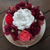 【送料無料】手作りキット　1月シナモンスイーツ風アレンジ　プリザーブドフラワー