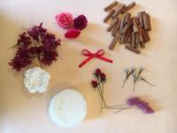 【送料無料】手作りキット　1月シナモンスイーツ風アレンジ　プリザーブドフラワー