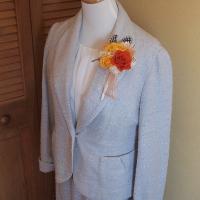 【SALE】入学・結婚式に♪プリザーブドフラワーカラーコサージュ　オレンジ