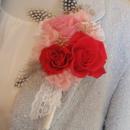 【SALE】入学・結婚式に♪プリザーブドフラワーカラーコサージュ　ルージュピンク