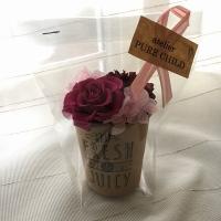 選べる6カラー・ミニカップアレンジ　プリザーブドフラワー