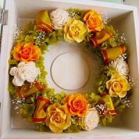 お祝ギフト人気No.1! 時を刻むお花【花時計・シャビー】ナチュラル