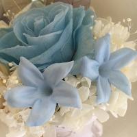 ロイヤルプリンセス　ブルー　プリザーブドフラワーアレンジ　クリアケース付