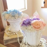 ロイヤルプリンセス　ブルー　プリザーブドフラワーアレンジ　クリアケース付