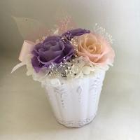 ロイヤルプリンセス　パープル　プリザーブドフラワーアレンジ　クリアケース付