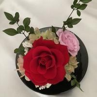 水のお手入れ不要!和モダン苔玉風プリザーブドフラワーアレンジ