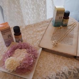 認知症予防に♪アロマで香る・フラワーストーン&ネックレス　ギフトセット