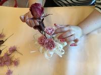 【送料無料】手作りキット　10月アンティークピンクのローズトピアリーアレンジ　プリザーブドフラワー