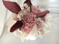 【送料無料】手作りキット　10月アンティークピンクのローズトピアリーアレンジ　プリザーブドフラワー