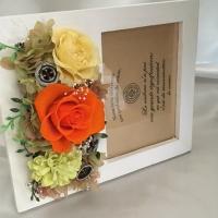 ナチュラルフラワーフォトフレーム　プリザーブドフラワー