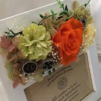 ナチュラルフラワーフォトフレーム　プリザーブドフラワー