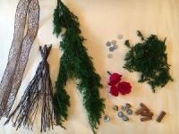 【送料無料】手作りキット　11月クリスマスのスワッグアレンジ　プリザーブドフラワー